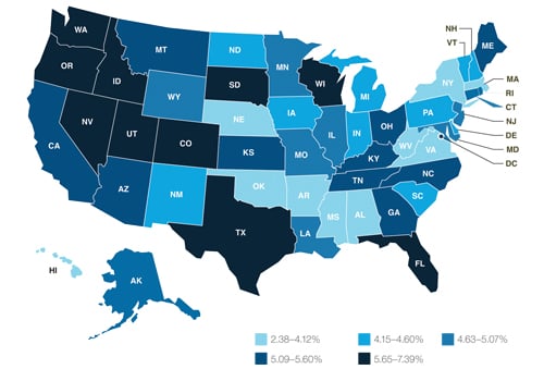 360Value Quarterly Cost Updates USA map
