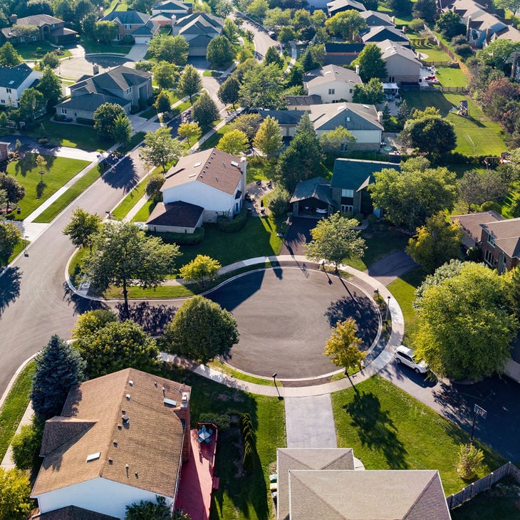 Aerial Neighborhood Culdesac