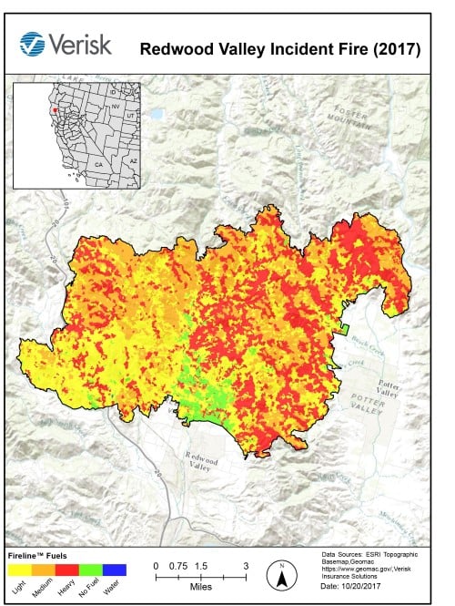 FireLine analysis of Mendocino Fire redwood-map_500